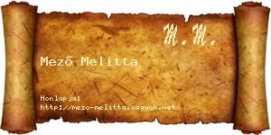 Mező Melitta névjegykártya
