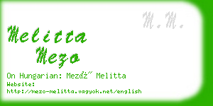 melitta mezo business card